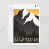 Vintage Travel Poster, Montana Postkarte (Vorne/Hinten)
