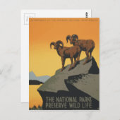 Vintage Travel Poster National Parks Amerika USA Postkarte (Vorne/Hinten)