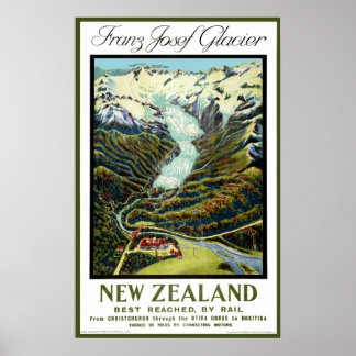 Vintage Travel Poster - Neuseeland Glacier
