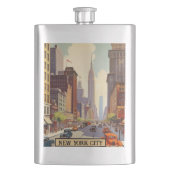 Vintage Travel Poster New York Flachmann (Vorderseite)