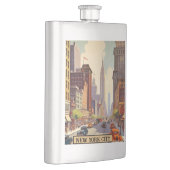 Vintage Travel Poster New York Flachmann (Rechts)