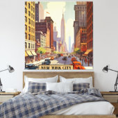 Vintage Travel Poster New York Leinwanddruck (Insitu (Schlafzimmer))
