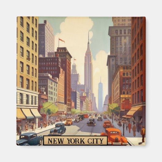 Vintage Travel Poster New York Magnet (Vorne)