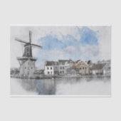 Vintage Travel Poster (Niederlande) und Mühle Seidenpapier (Vorderseite)