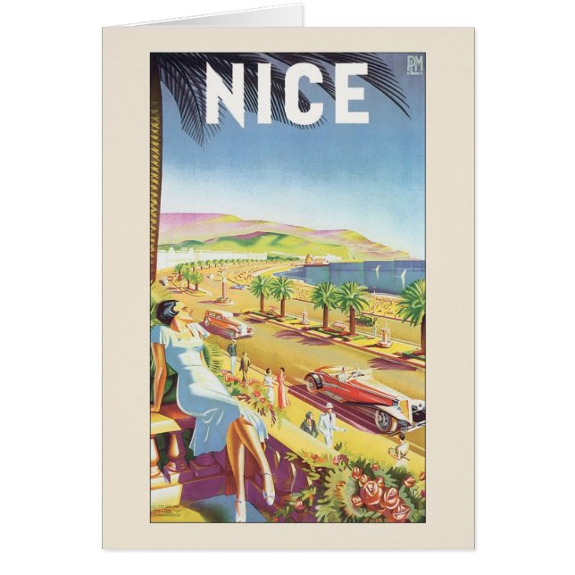 Vintage Travel Poster, Nizza, Côte d'Azur (Vorne)