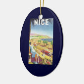 Vintage Travel Poster, Nizza, Côte d'Azur Keramikornament (Links)