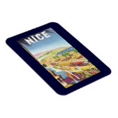 Vintage Travel Poster, Nizza, Côte d'Azur Magnet (Rechte Seite)