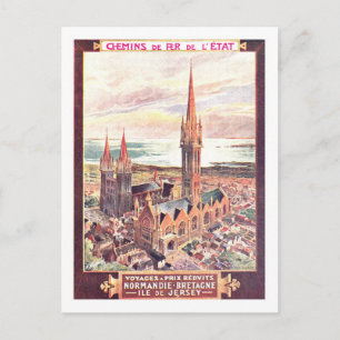 Vintage Travel Poster, Normandie Postkarte