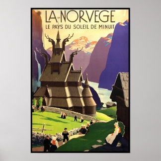 Vintage Travel Poster Norwegen