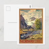 Vintage Travel Poster (Norwegen) Postkarte (Vorne/Hinten)