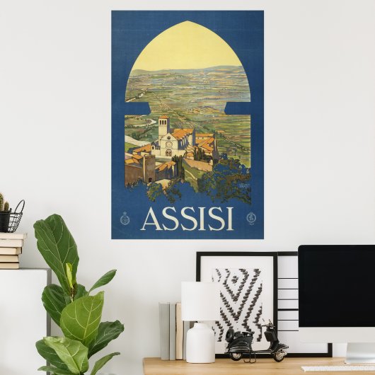 Vintage Travel Poster of Assisi, Italien (Heimbüro)