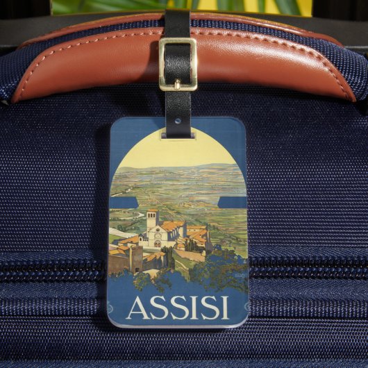 Vintage Travel Poster of Assisi, Italien Gepäckanhänger (Vorderseite Insitu 2)