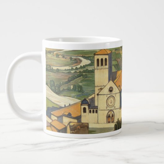 Vintage Travel Poster of Assisi, Italien Jumbo-Tasse (Links)