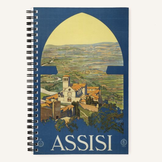 Vintage Travel Poster of Assisi, Italien Notizblock (Vorderseite)