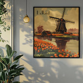 Vintage Travel Poster of Holland, benutzerdefinier