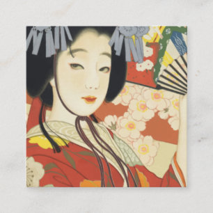 Vintage Travel Poster Osaka Japan Quadratische Visitenkarte