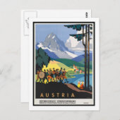 Vintage Travel Poster, Österreich Postkarte (Vorne/Hinten)