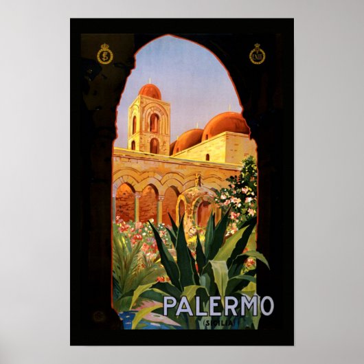 Vintage Travel Poster Palermo (Vorne)