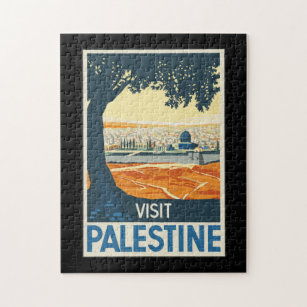 Vintage Travel Poster Palestine Painting Puzzle