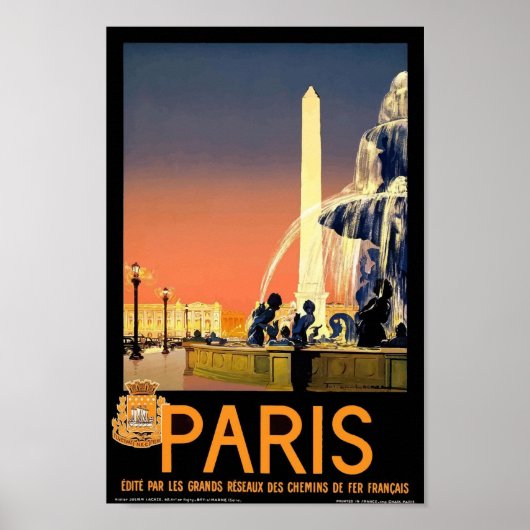 Vintage Travel Poster Paris Frankreich (Vorne)
