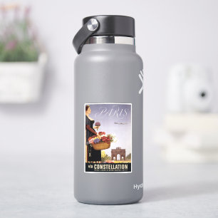 Vintage Travel Poster, Paris Via Constellation Aufkleber