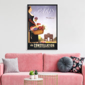 Vintage Travel Poster, Paris Via Constellation Leinwanddruck (Insitu (Wohnzimmer))