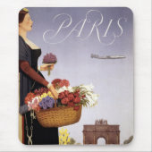Vintage Travel Poster, Paris Via Constellation Mousepad (Vorne)
