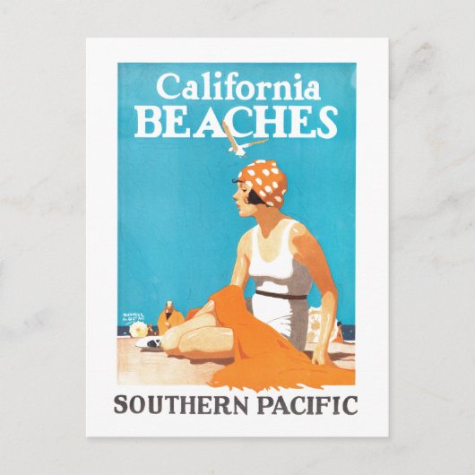 Vintage Travel Poster Postkarte (Vorderseite)