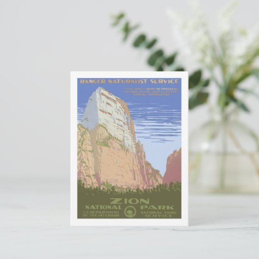 Vintage Travel Poster Postkarte (Stehend Vorderseite)