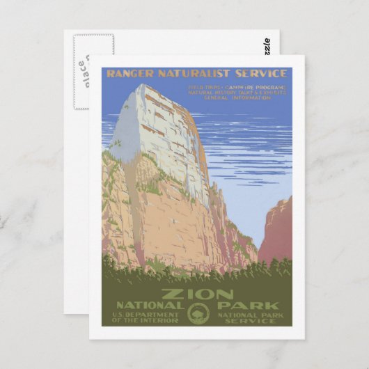 Vintage Travel Poster Postkarte (Vorne/Hinten)