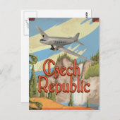 Vintage Travel Poster Postkarte (Vorne/Hinten)