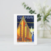 Vintage Travel Poster Postkarte (Stehend Vorderseite)
