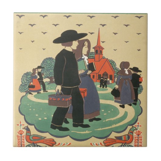 Vintage Travel Poster Promoting Pennsylvania Fliese (Vorderseite)