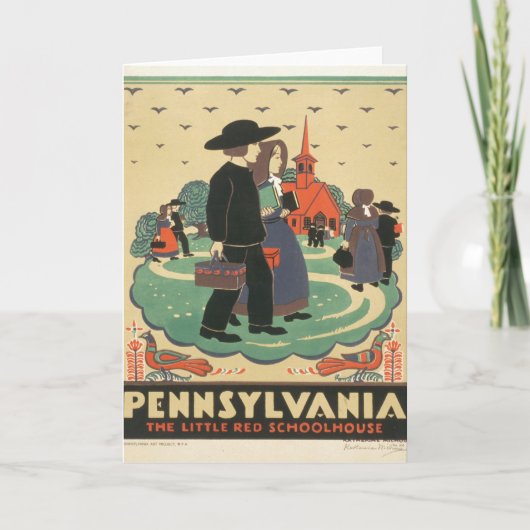 Vintage Travel Poster Promoting Pennsylvania Karte (Vorderseite)