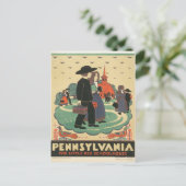 Vintage Travel Poster Promoting Pennsylvania Postkarte (Stehend Vorderseite)