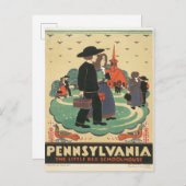 Vintage Travel Poster Promoting Pennsylvania Postkarte (Vorne/Hinten)