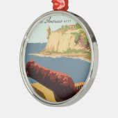 Vintage Travel Poster Puerto Rico Silbernes Ornament (Links)