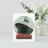 Vintage Travel Poster - Red Star Line Postkarte (Stehend Vorderseite)