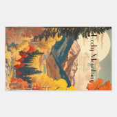 Vintage Travel Poster Rocky Mountain, individuell  Rechteckiger Aufkleber (Vorderseite)