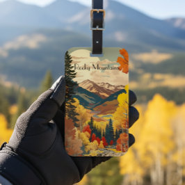 Vintage Travel Poster Rocky Mountains Gepäckanhänger