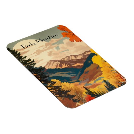Vintage Travel Poster Rocky Mountains Magnet (Rechte Seite)