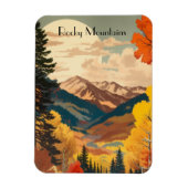 Vintage Travel Poster Rocky Mountains Magnet (Vertikal)