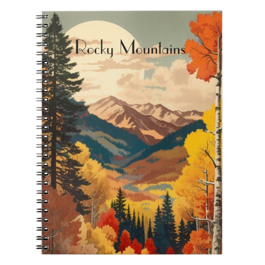 Vintage Travel Poster Rocky Mountains Notizblock (Vorderseite)