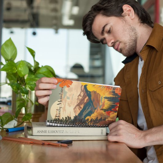 Vintage Travel Poster Rocky Mountains Notizblock