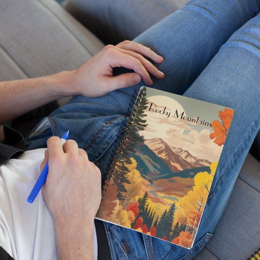 Vintage Travel Poster Rocky Mountains Notizblock