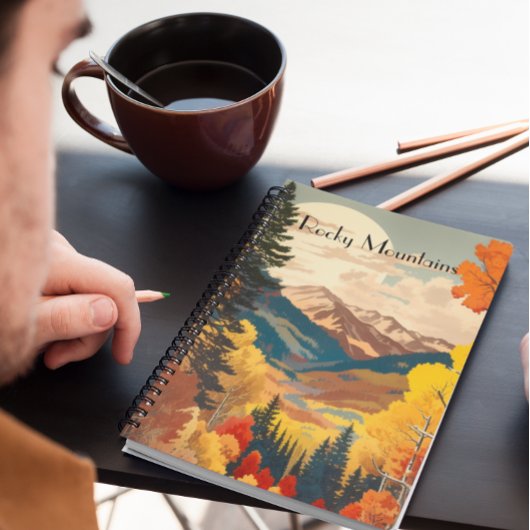 Vintage Travel Poster Rocky Mountains Notizblock