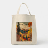 Vintage Travel Poster Rocky Mountains Tragetasche (Rückseite)