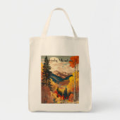 Vintage Travel Poster Rocky Mountains Tragetasche (Vorne)