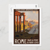 Vintage Travel Poster, Rom Postkarte (Vorne/Hinten)