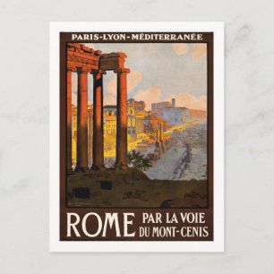 Vintage Travel Poster, Rom Postkarte